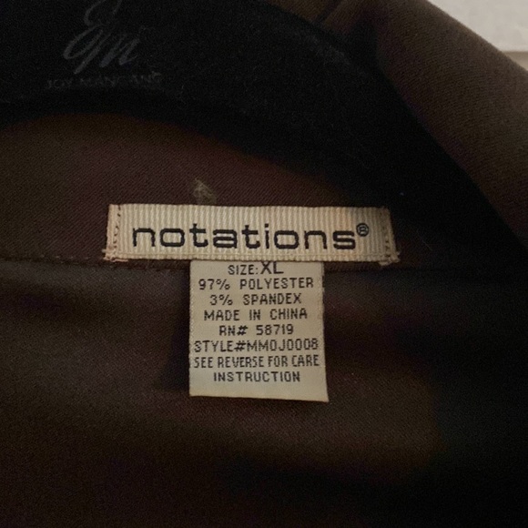 Notations, vintage, brown jacket, shirt, blouse, zip up front size extra large - Picture 2 of 6